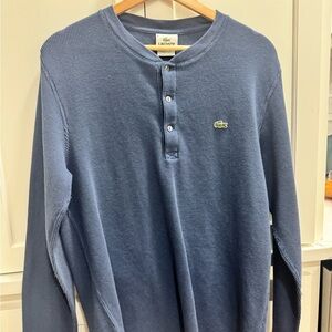 Lacoste Men's Long Sleeve Blue Henley